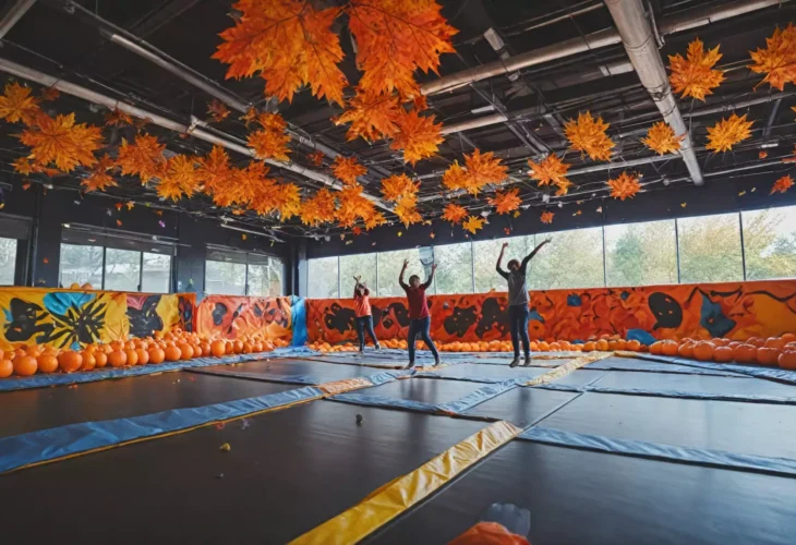 Sezonowe atrakcje w parkach trampoli